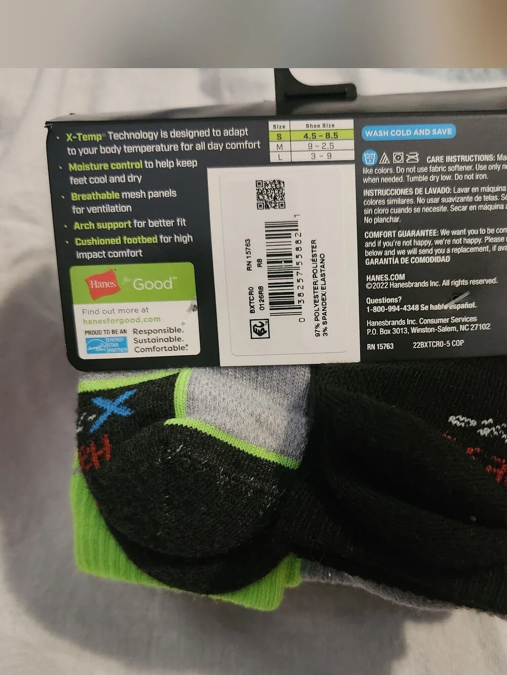 Hanes shoe size